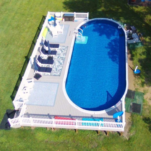 Custom pool deck - aerial view