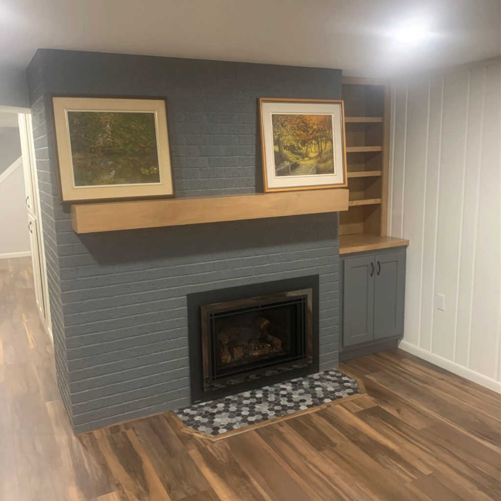 Basement Remodel with Fireplace